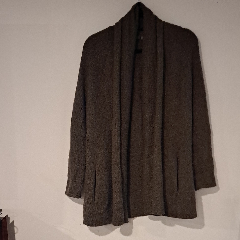 Vince Textured Brown Knit Cardigan